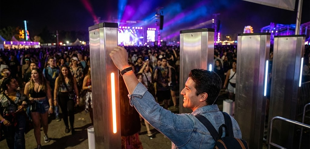 Smart wristband for auto-check in at concerts 