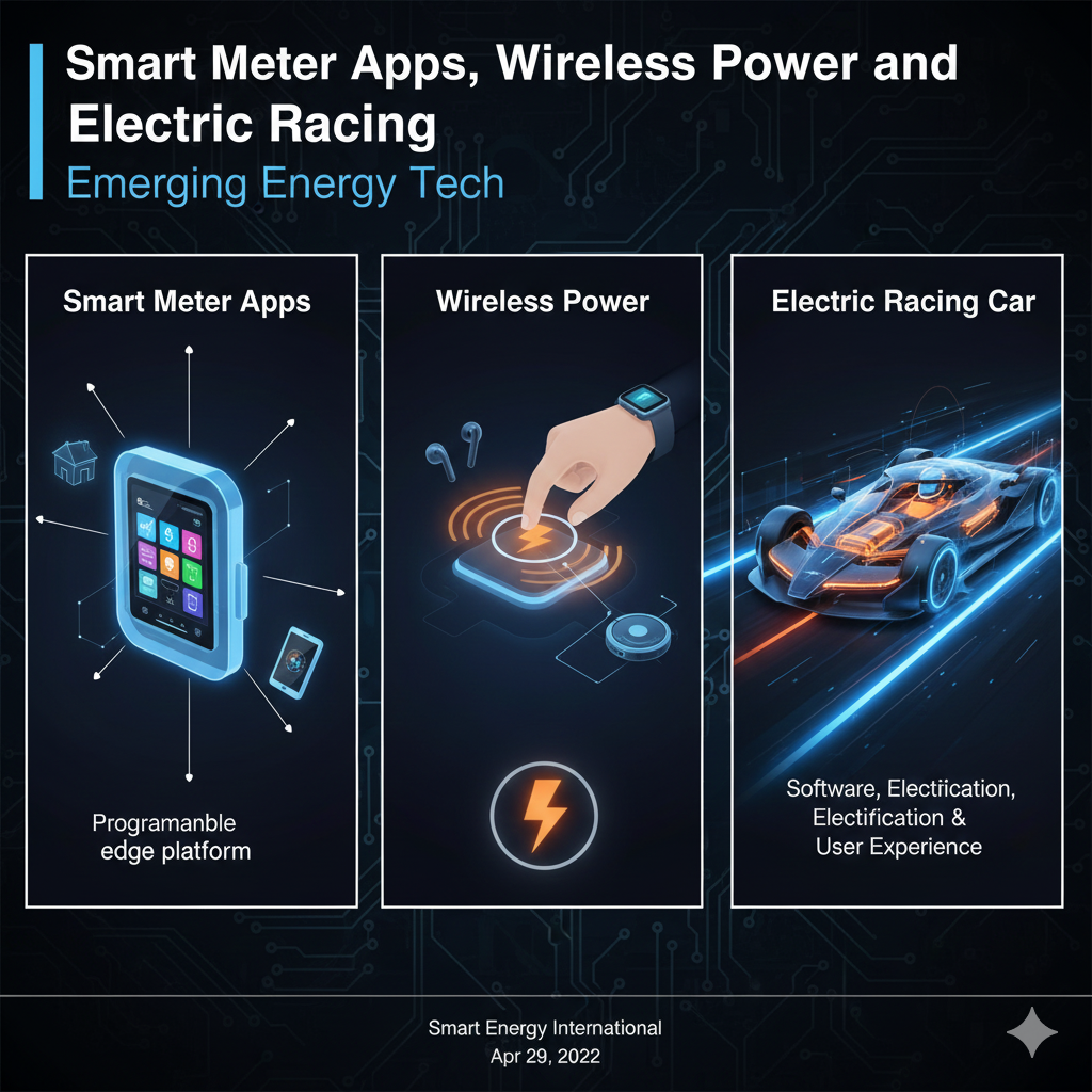 Smart Meter Apps, Wireless Power and Electric Racing: Emerging Energy Tech