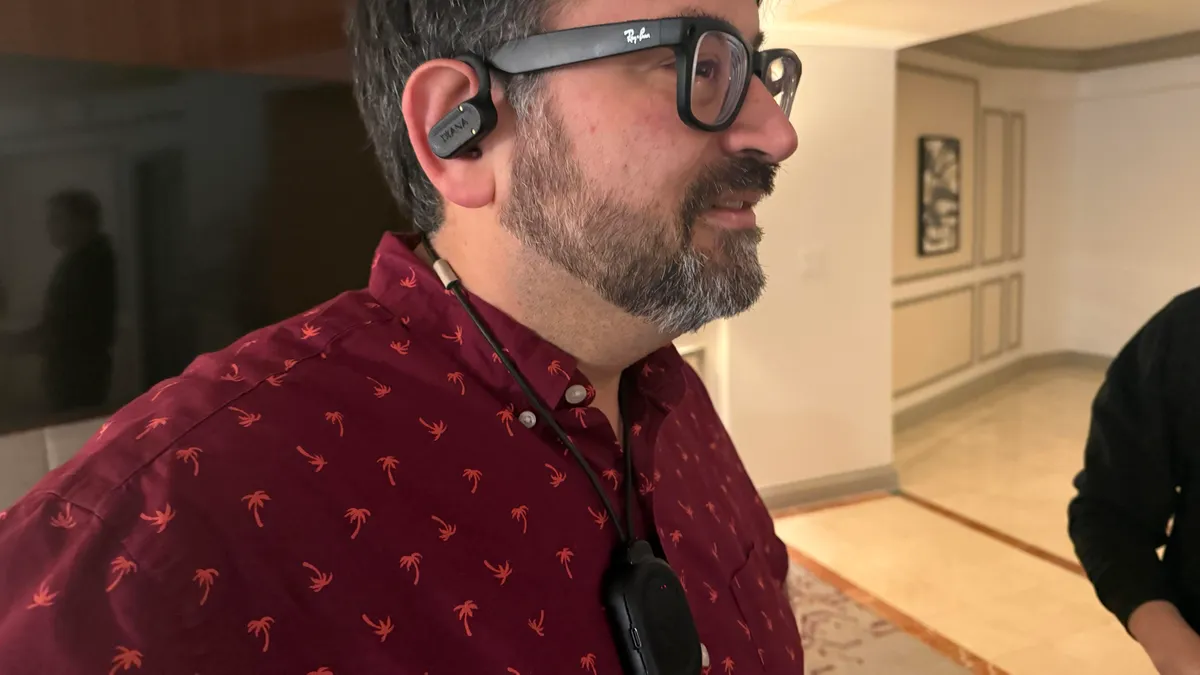 CNET Editor testing the Wi-R Audio Demo